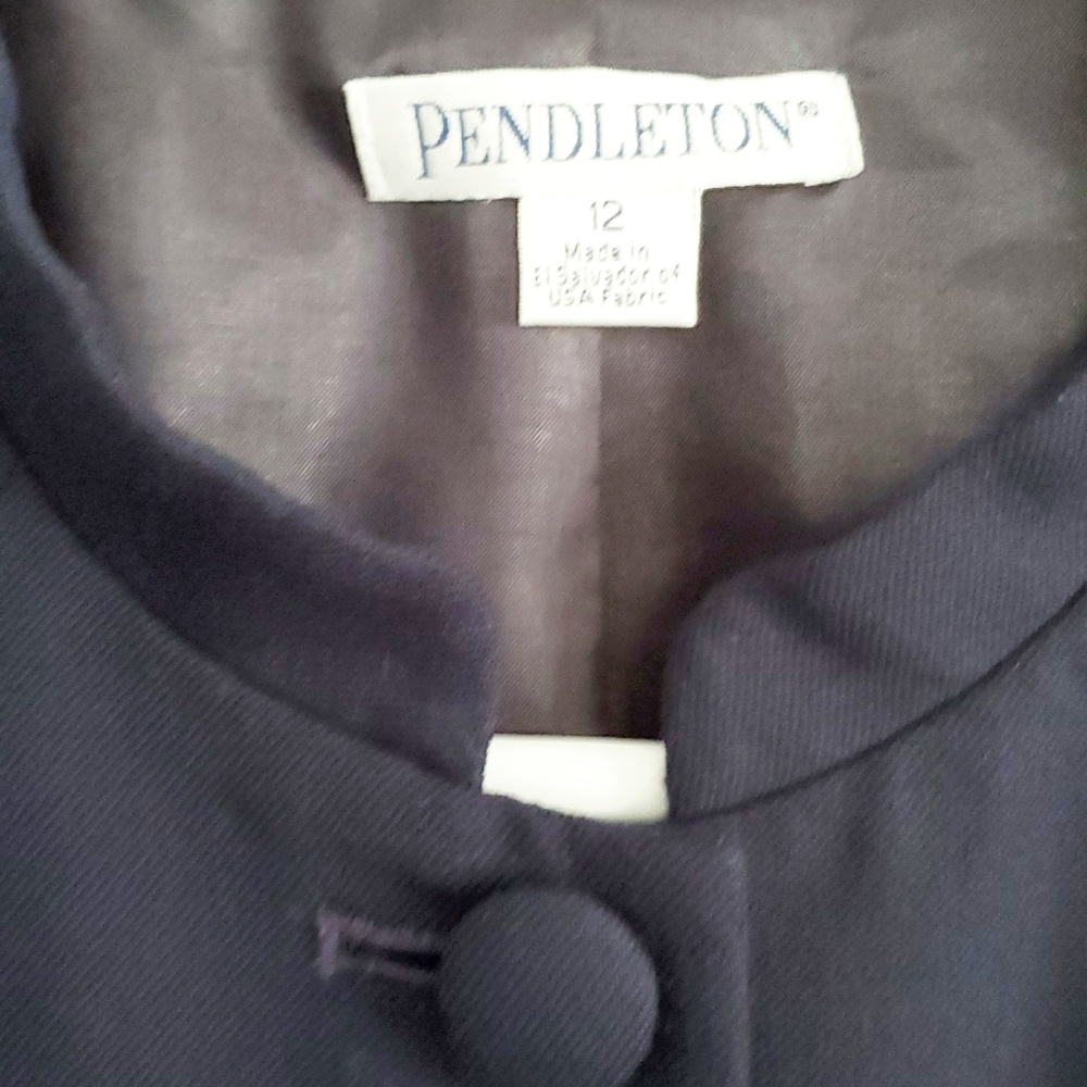 Pendleton Navy 100% Virgin Wool Button Blazer Siz… - image 5